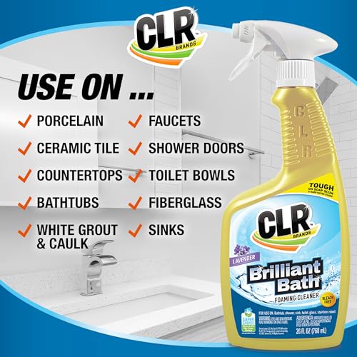 CLR Brilliant Foaming Action Bathroom Cleaner Spray 26 oz. Bottle 2 Pack - style: Brilliant Bath Lavender
