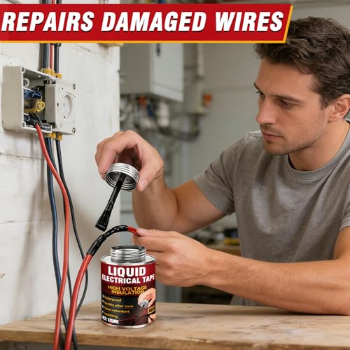 Liquid Electrical Tape, 125ML Waterproof Black Insulating Glue for Wires, Cables, Plugs, Circuit Boards, Automotive, Marine Applications, Quick Dry, Replaces Traditional Insulation Tape, Wire Glue