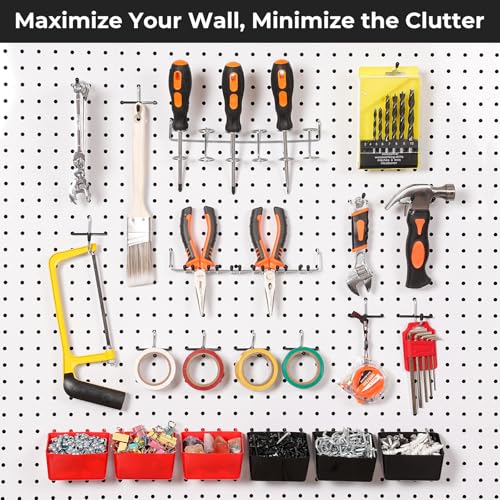 INCLY 126PCS Peg Board Organizer Accessories Kit for Organizing Tools - size: 126 PCS