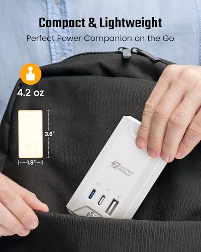 SUPERDANNY Rotating Wall Outlet Extender, 3 AC 3 USB, 20W USB-C