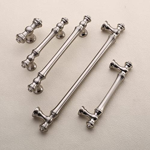 Asidrama 6 Pack 3 Inch(76mm) Brushed Satin Nickel Kitchen Cabinet Handles, Cabinet Pulls Kitchen Cabinet Hardware for Cupboard Drawer Pulls Dresser Handles - color: Brushed Satin Nickel, size: 3" Hole Center, style: 6 Pack