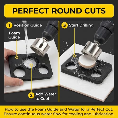 Drilax 3-Pc Diamond Hole Saw Set 1-1/2 to 2 Inch for Granite Countertops - style: 3 Pcs Set 1-1/2", 1-3/4", 2"