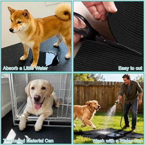 Dog Crate Mat, Pet Crate Floor Protection Mat, Mat for Under Dog Crate, 31.5" x 51.2" Cut To Fit Design Washable Floor Covering Reusable Waterproof Non Slip Rug Whelping Pad for Pet (XXX Large - size: XXX-Large