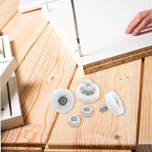 8Pcs 19mm Drawer Rollers, Nylon Drawer Pulley Replacement Wheels with Bearings and Nuts, Small Slide Roller for Cabinet, Sliding Door, Filing Cabinet, Smooth Drawer Positioning Guide - size: 19mm