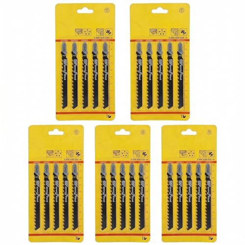 25PCS T244D 4-Inch HCS 6-Tooth Jig Saw Blade for Wood, Metal and Plastic Cutting Compatible with Bosch DeWalt Ryobi Skil Metabo ﻿