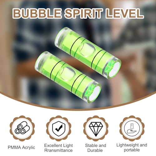 HARFINGTON 12pcs Mini Cylindrical Bubble Spirit Level Vials 10x30mm - size: 10x30mm