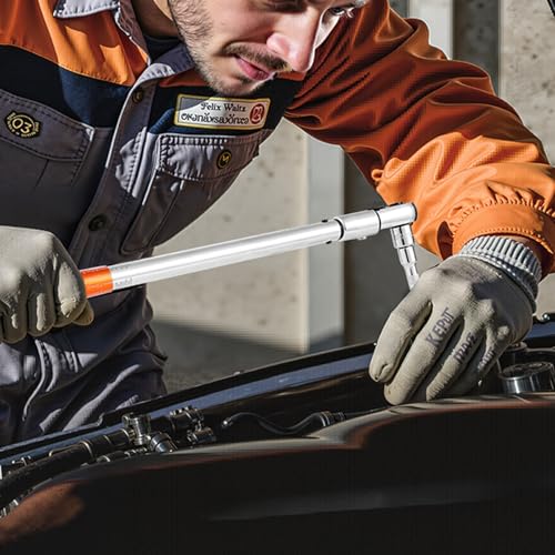 VEVOR Adjustable Torque Wrench 1/2 Inch Drive, 20-160Ft.lb/27.1-216.8Nm, 38MM Open End, 3/8 Inch Drive Torque Wrench with Interchangeable Jaw & Ratchet Head for HVAC, Car, Moto, Narrow Pipeline - size: 1/2" 2 PCS