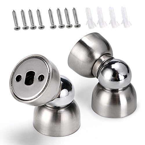 Sumnacon Powerful Magnetic Doorstop 2 Pcs Stainless Steel Mini Door Stopper - color: Silver