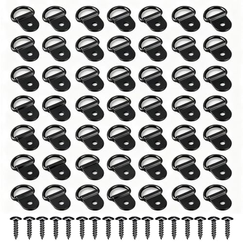 100pc Picture Hangers Kit D-Ring Hooks with Screws Heavy Duty for Hanging - color: Black