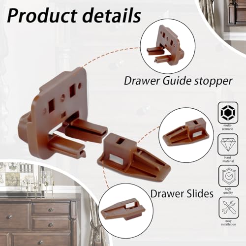 XTPTFABS 10 Set of Drawer Slides Repair Kits,Reinforced Hard Plastic