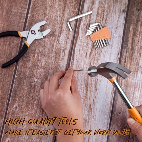 CARTMAN 39-Piece Household Tool Set, Orange Hand Kit With Storage Case - color: Orange