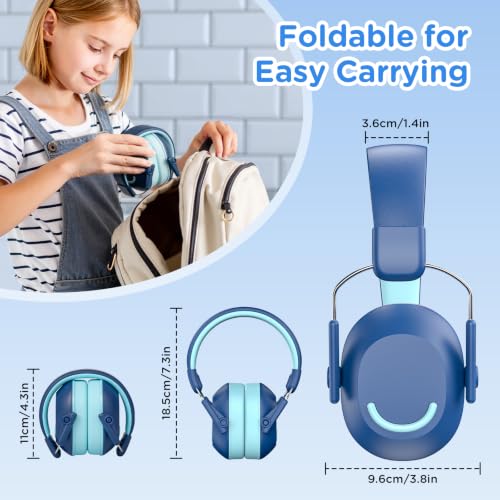Link Dream Kids Ear Protection Ear Muffs SNR 30dB for Concert Shows Events - color: Blue, size: 2 Pack