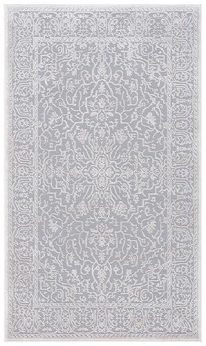 SAFAVIEH Reflection Accent Rug 2'3"x3', Light Grey & Cream RFT670C - color: Light Grey/Cream, size: 2'3" x 3' (Rectangular)