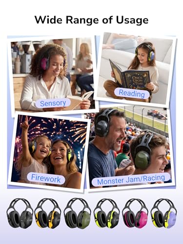 Dr.meter Noise Cancelling Headphones for Kids Adults Ear Protection C06 - color: Purple