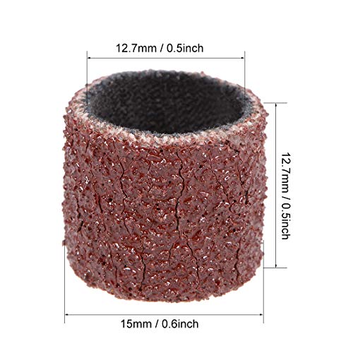 uxcell 1/2 Inch x 1/2 Inch Sanding Sleeves 80 Grits Sandpapers Band Drums 10 Pcs - size: 80 Grits