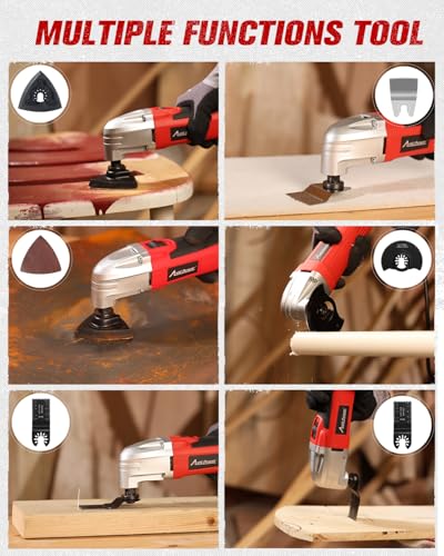 AVID POWER Oscillating Tool 3°Oscillation Angle 22,000 OPM Oscillating Saw - color: Red