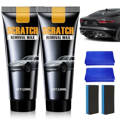 2PCS Car Scratch Repair Paste, Scratch Remover for Vehicles,Scratch Removal Wax for Vehicles, Deep Scratch Repair Kit for Cars with Wipe and Sponge