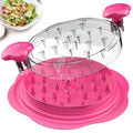 Chicken Shredder Tool Twist Large Meat Shredder with Brush&Fork, Hot Pink - color: Hot Pink