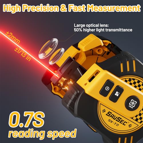 Laser Tape Measure 2-in-1, 132Ft Laser Measurement Tool & 16Ft Measuring Tape, Digital Laser Tape Measure, Self-Locking