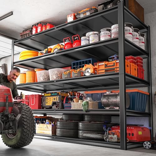 REIBII 78" H Garage Shelving,Heavy Duty Storage Shelves for Basement - size: 5-Tier,55" W x 26" D x 78" H
