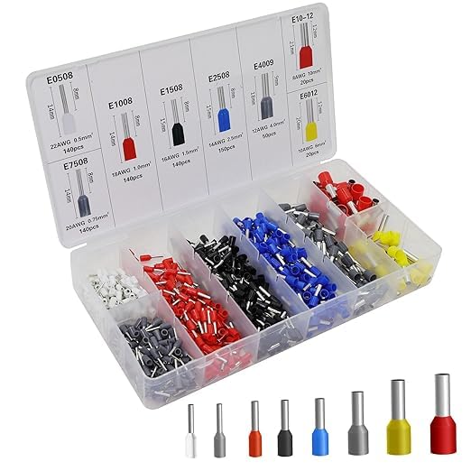 Fidioto 800 PCS/8 Sizes Wire Terminal ferrules kit, AWG22-8 Specification Wire Terminal connectors, Suitable for Insulated Cable pin terminals in Electrical, Industrial, and Power Control Systems - size: 800 PCS