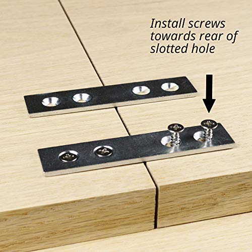 Pack of 8 | Clamping Mending Plate | Straight Steel Bracket Brace Repair Tabletop, Panel Connector | Galvanized Wood Table Top, Leg, Connecting | Clamp Fastener Draw Bolt Joint Furniture Woodworking