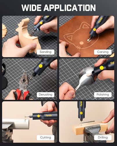 Fanttik F2 Pro Kit Cordless Rotary Tool Kit, Strong Motor 5 Speed 25000 RPM | 44 Accessories, for 3D Printed Sanding, Polishing, Drilling, Carving, Cutting DIY Crafts in Flip-Top Case