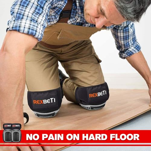 REXBETI Knee Pads for Men, Anti-slip Construction Gel Knee Pads for Work - color: Gray