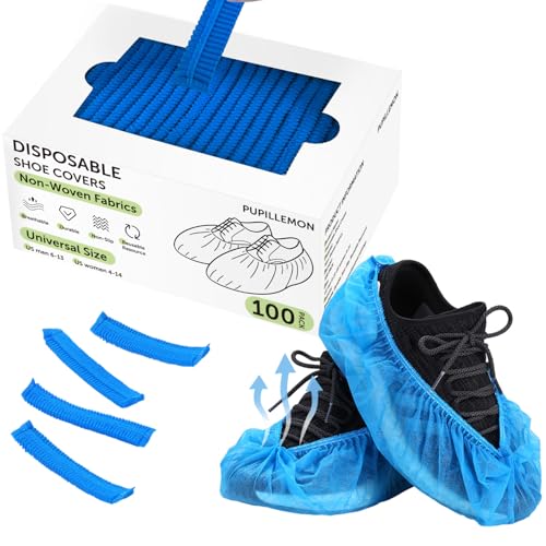 50/100/200 Pack Non-Woven Shoe Covers Disposable for Indoors - color: Blue