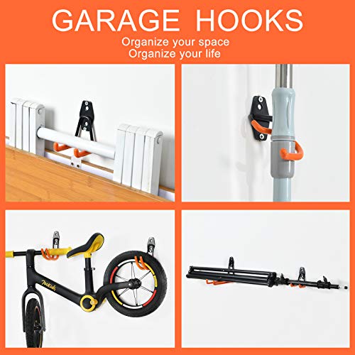 Aoben Heavy Duty Steel Garage Storage Hooks - Utility Tool Hangers and Combinable Wall Mount Hooks for Organizing Ladder, Hold Chairs, Heavy Tools (Small U, 10 Pack) - size: 10 X Small U hooks
