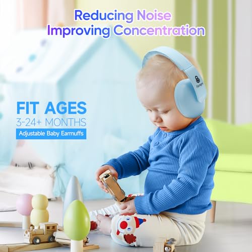 Floriogra Baby Headphones for Noise - [Upgraded Friendly Version] Infant Ear Muffs Noise Protection - Toddler Noise Cancelling Headphones - Baby Ear Protection for 3 Months to 3 Years - color: Blue