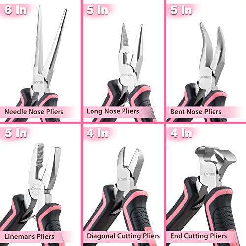6-Piece Jewelry Pliers Set with Case, Including Needle Nose, Bent Nose, Diagonal, End Nippers, Perfect for DIY Crafting, Beading & Repairing - style: Mini Pliers Set