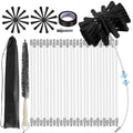 35Feet Chimney Sweep Kit,6 in Brush Head,Dryer Vent Cleaner Kit, Chimney Sweep&Chimney Cleaning Kit, Rotary Chimney Cleaning System for Flue/Fireplace/Sewage Pipe/Hood with 27 Nylon Flexible Rods - color: Regular, size: 35FT