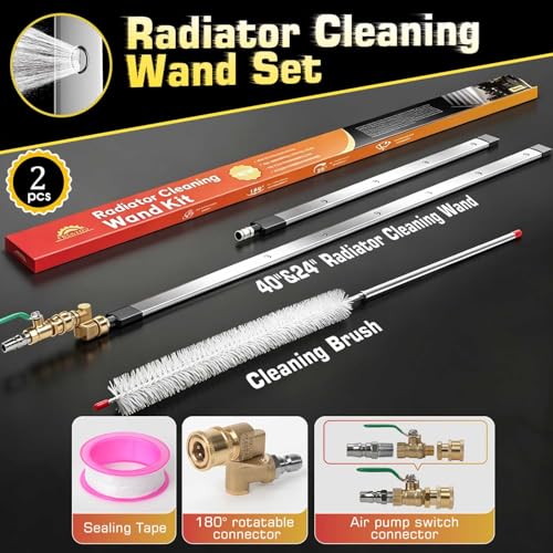 40" & 24" Upgraded Radiator Cleaning Wand Set(2PCS) - size: 40" & 24" (2 Pieces)