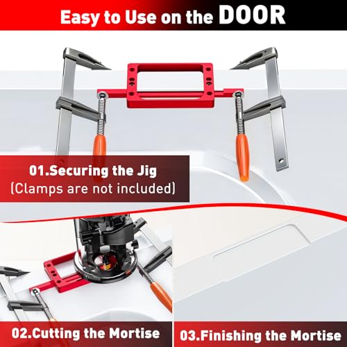 4" Fixed Size Door Hinge Jig for Door and Jamb, Aluminum Alloy - size: 4 in