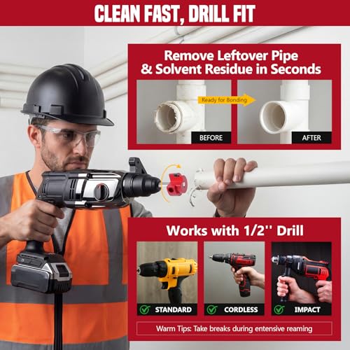9Pcs PVC Pipe Reamer Kit, Durable Aluminum PVC Fitting Saver - size: 0.5+0.75+1+1.25+1.5+2+2.5+3+4 Inch