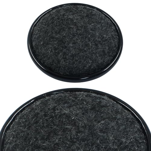 8Pcs Felt Furniture Sliders, Round, 2.5 inch Dia, Black/Gray - size: Round, 2.5 inch Diameter