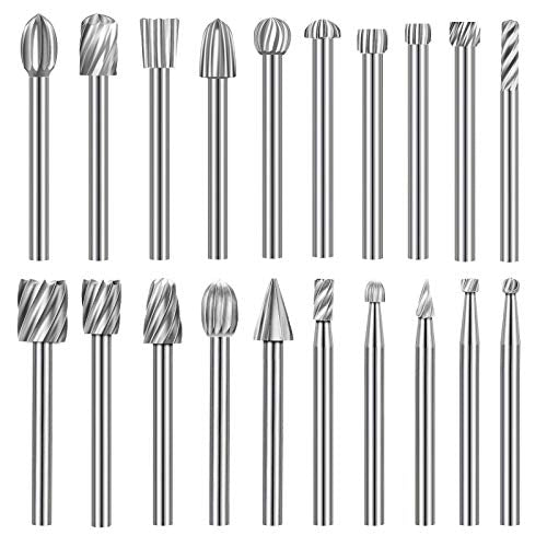 APORO Carving Bits Wood Engraving Router Bit with 1/8" Shank 20Pcs