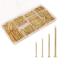 Gold Picture Hanging Nails Kit 650 Pcs - 4 Sizes Premium Galvanized Steel Wall Nails with Storage Box for Frames, Photos, Artworks - size: 650Pcs Gold Nails
