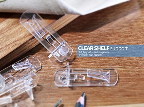 10pcs Locking Shelf Pins – 5mm Cabinet Shelf Pegs, Clear Plastic Shelf Clips for 3/4" Thick Board - size: 5mm Pins, Fit 3/4" Thick Boards
