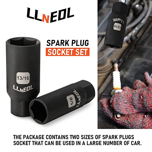 LLNEDL 3/8" Impact Socket Set Drive, 95Pcs Deep&Shallow Socket Wrench Set - color: Black Case