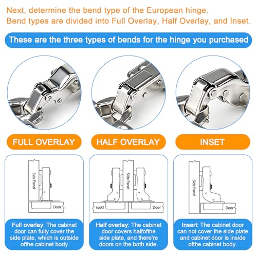 4 Pack Soft Close Cabinet Hinges 26mm, Inset Hinge for Kitchen - size: 26mm
