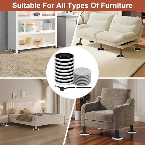 Furniture Sliders for Hardwood Floors: Multi-Surface 3-in-1 Moving Sliders - size: 4.3in Round 8+8+1Pack