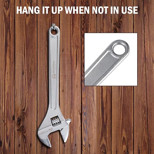Olympia Tools 18" Adjustable Wrench, Heavy Duty Drop Forged Steel, Chrome Plated, Precision Machined Jaws, Rust Resistant - size: 18-Inch