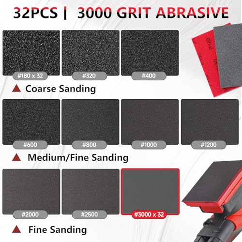 32 PCS 3000 Grit Sanding Sponge, Soft and Flexible Sandpaper Block - style: 32Pcs 3000Grit