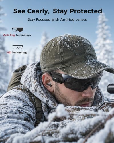 ONNAIS Safety Glasses ANSI Z87.1+ with Earplugs NRR 32dB - color: Gunmetal Gray