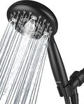 6 Spray Modes High Pressure Handheld Showerhead Set Upgraded - color: Matte Black