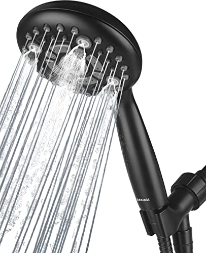 6 Spray Modes High Pressure Handheld Showerhead Set Upgraded - color: Matte Black