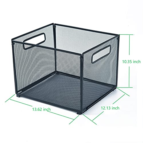 SETTFRFE Letter Size Hanging Folder Organizer,Metal File Baskets,Black