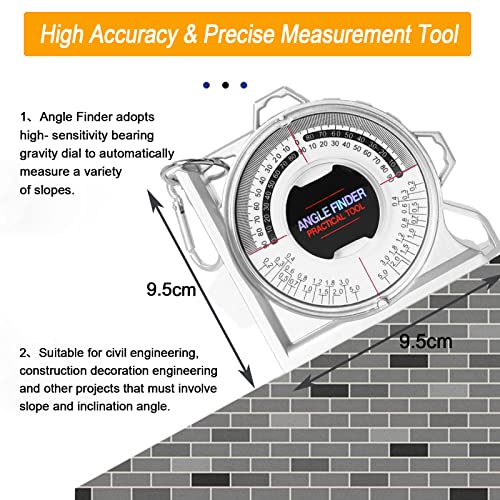 Angle Finder Inclinometer Protractor Magnetic Angle Finder Angle Measuring Tool Tilt Level Meter Slope Locator Angle Measurement Engineering Clinometer Angle Meter Gauge for Household Industrial Use